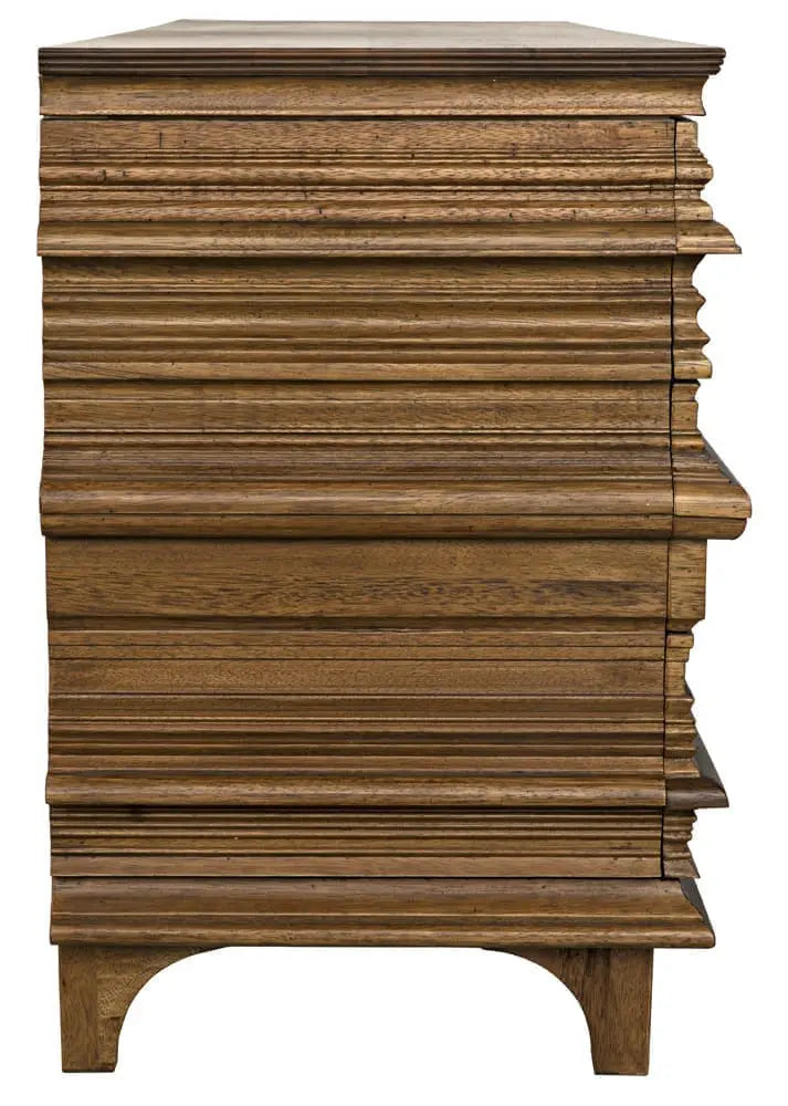 Noir Bernard 6 Drawer, Dark Walnut