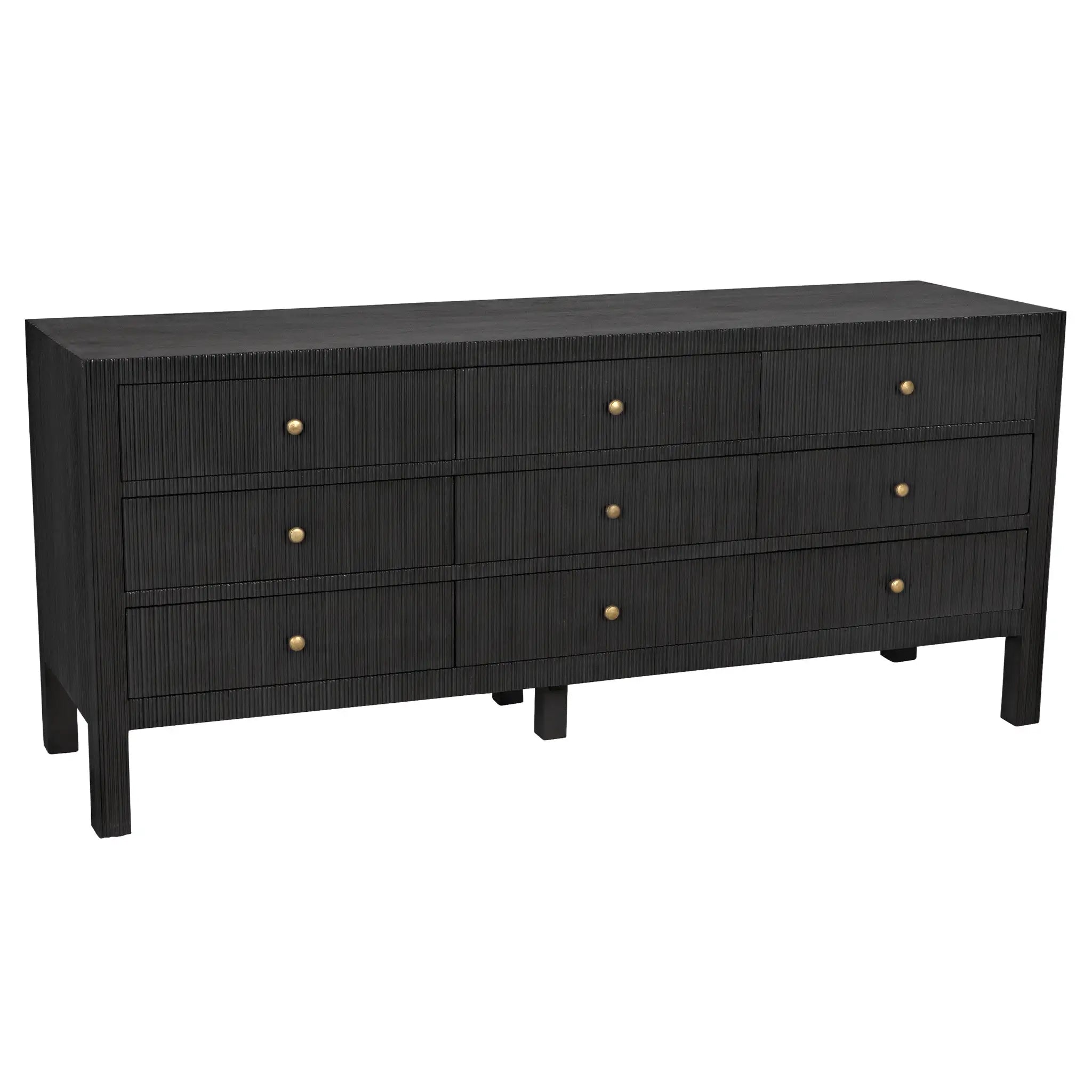 Noir Conrad 9 Drawer Dresser, Pale