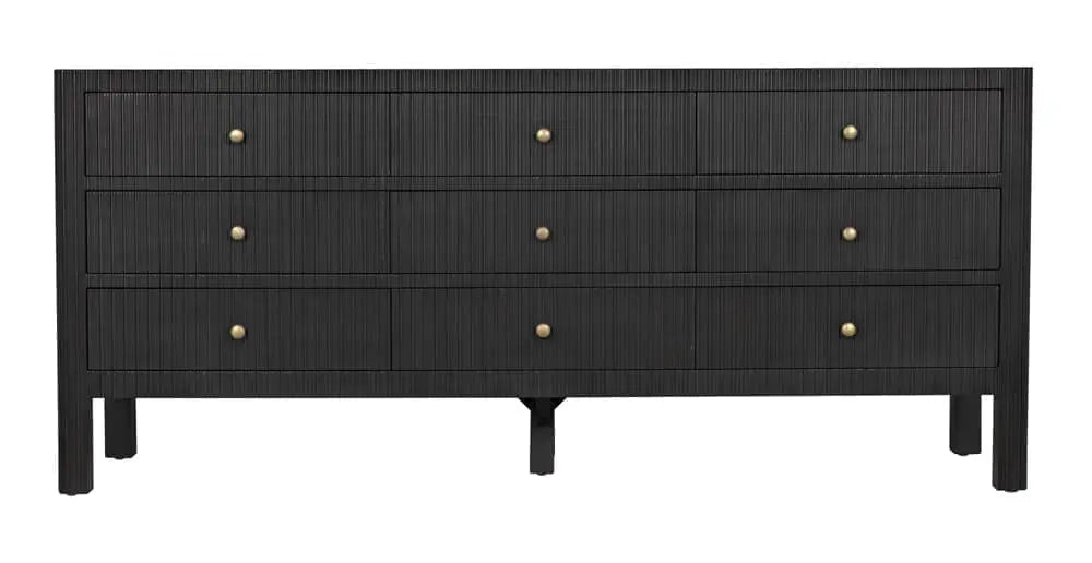 Noir Conrad 9 Drawer Dresser, Pale