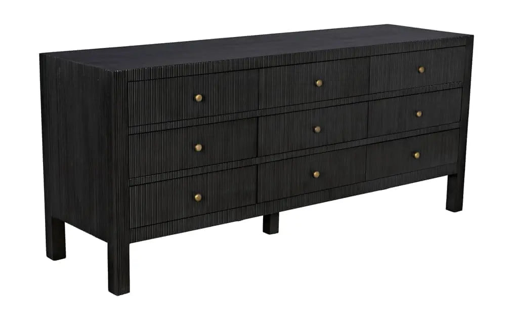 Noir Conrad 9 Drawer Dresser, Pale
