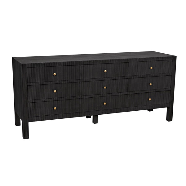 Noir Conrad 9 Drawer Dresser, Pale