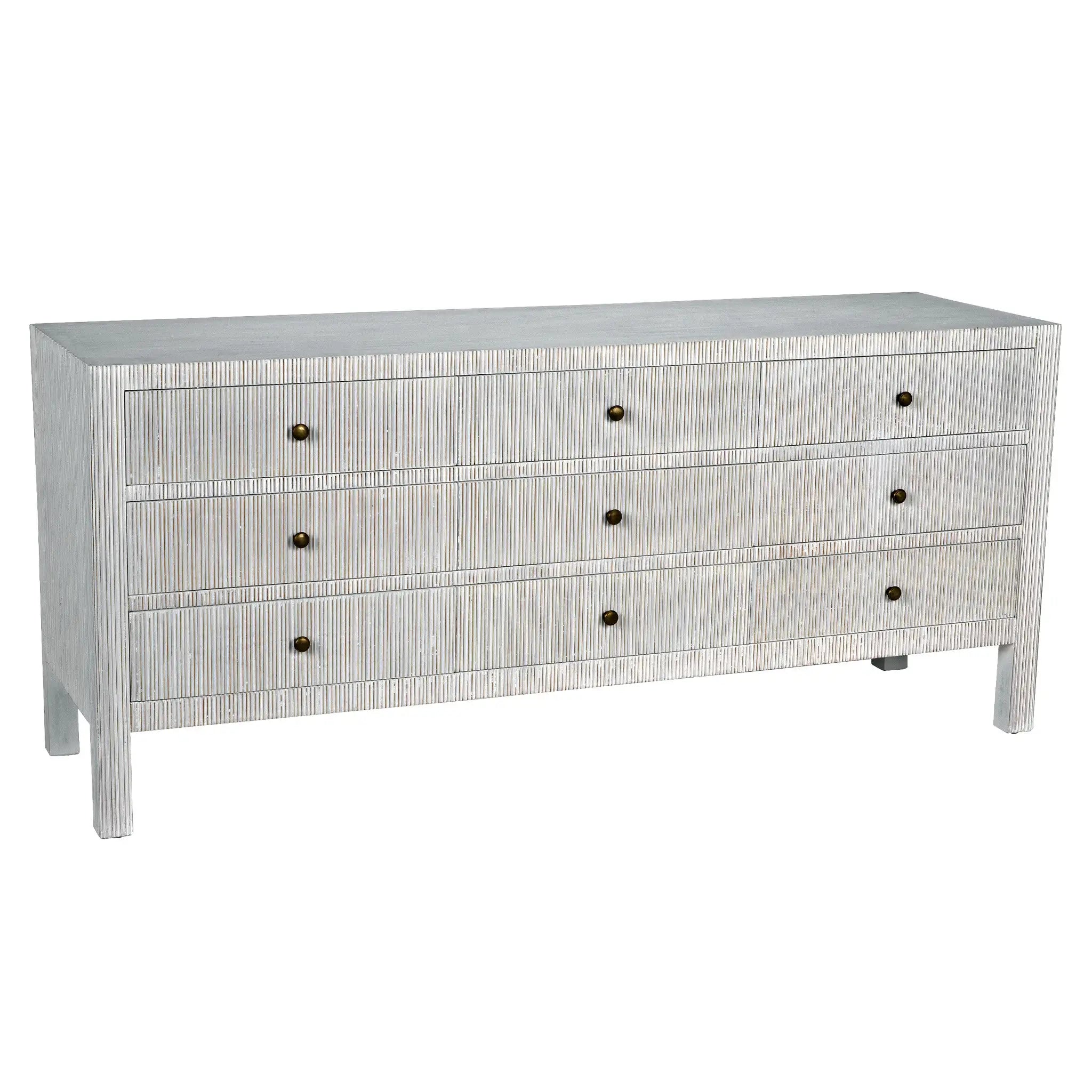 Noir Conrad 9 Drawer Dresser, Pale