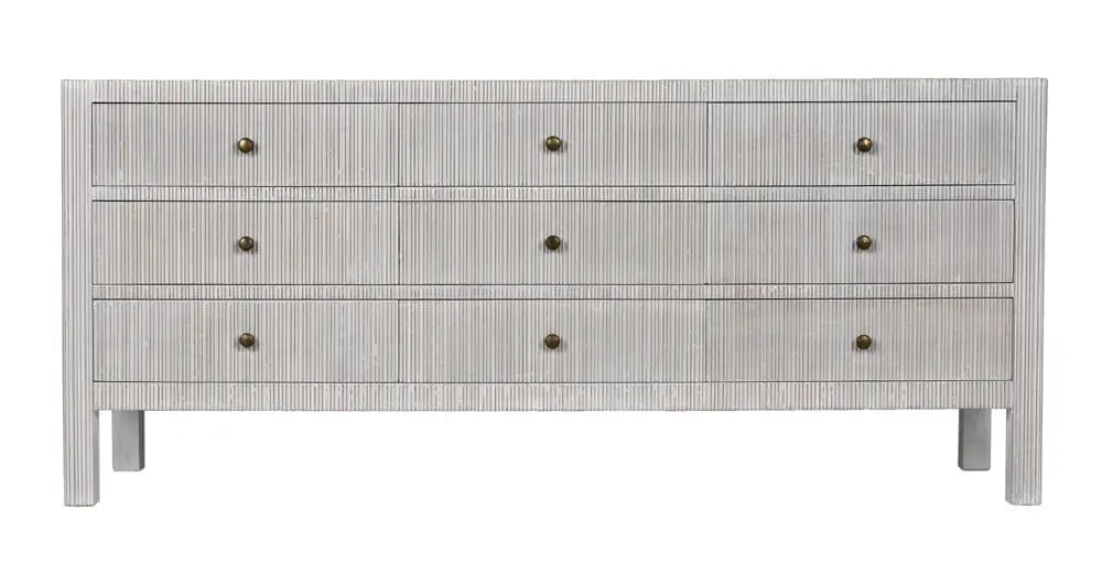 Noir Conrad 9 Drawer Dresser, Pale