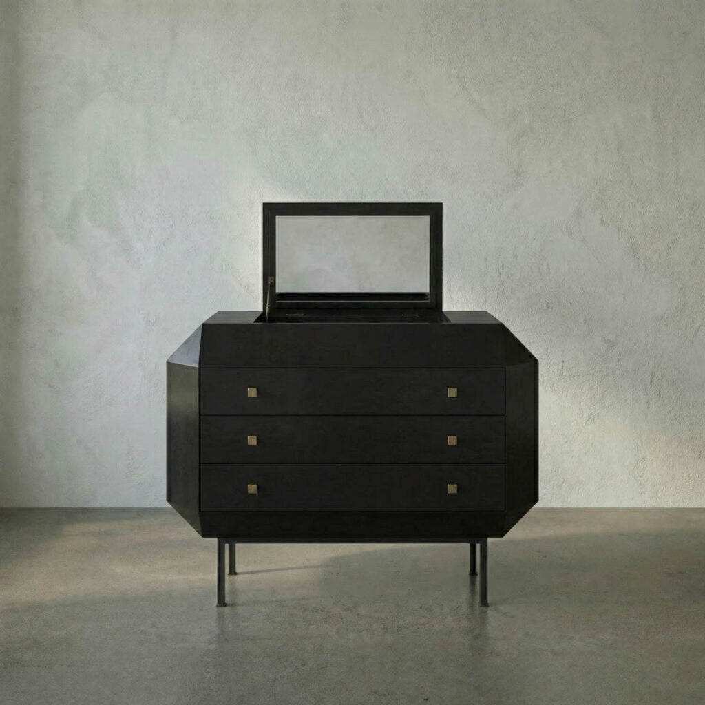 Noir Rhiana Dresser, Hand Rubbed Black