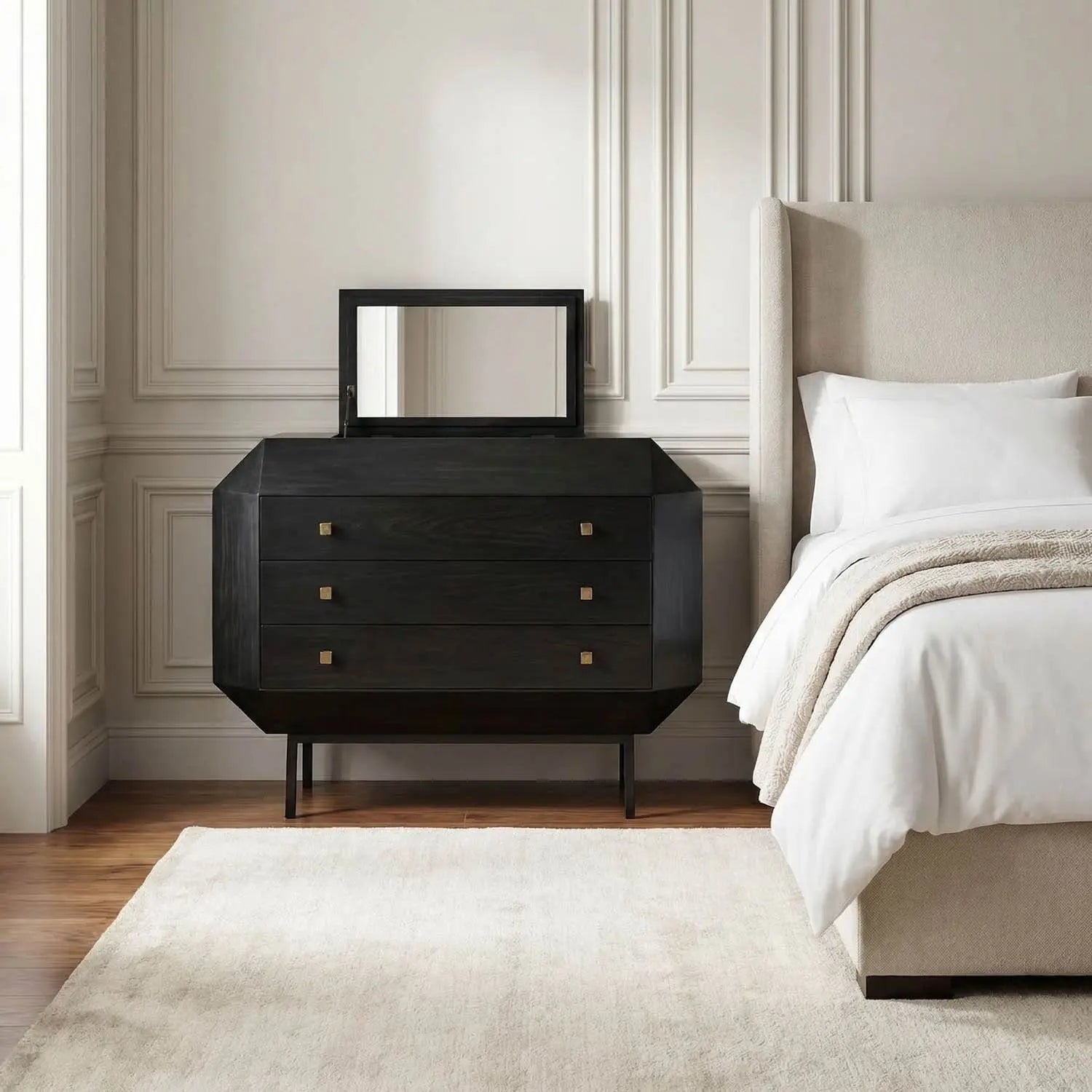 Noir Rhiana Dresser, Hand Rubbed Black