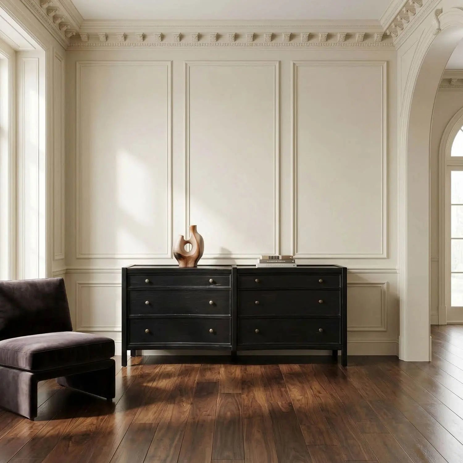 Noir Hampton 6 Drawer Dreser