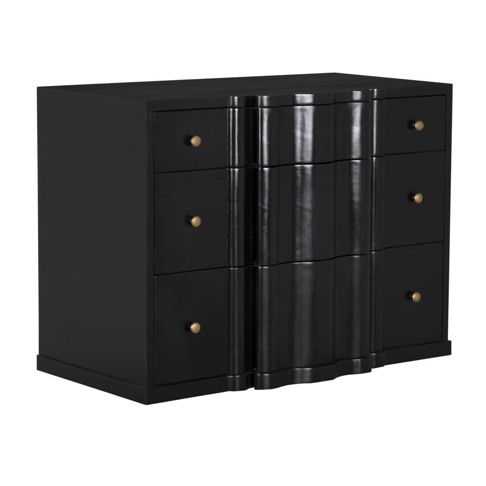 high gloss black dresser ESF Furniture Marbella 6-Drawer in Finish This modern black dresser is crafted from engineered wood with a smooth high 47"W Modern Glass Black Dresser