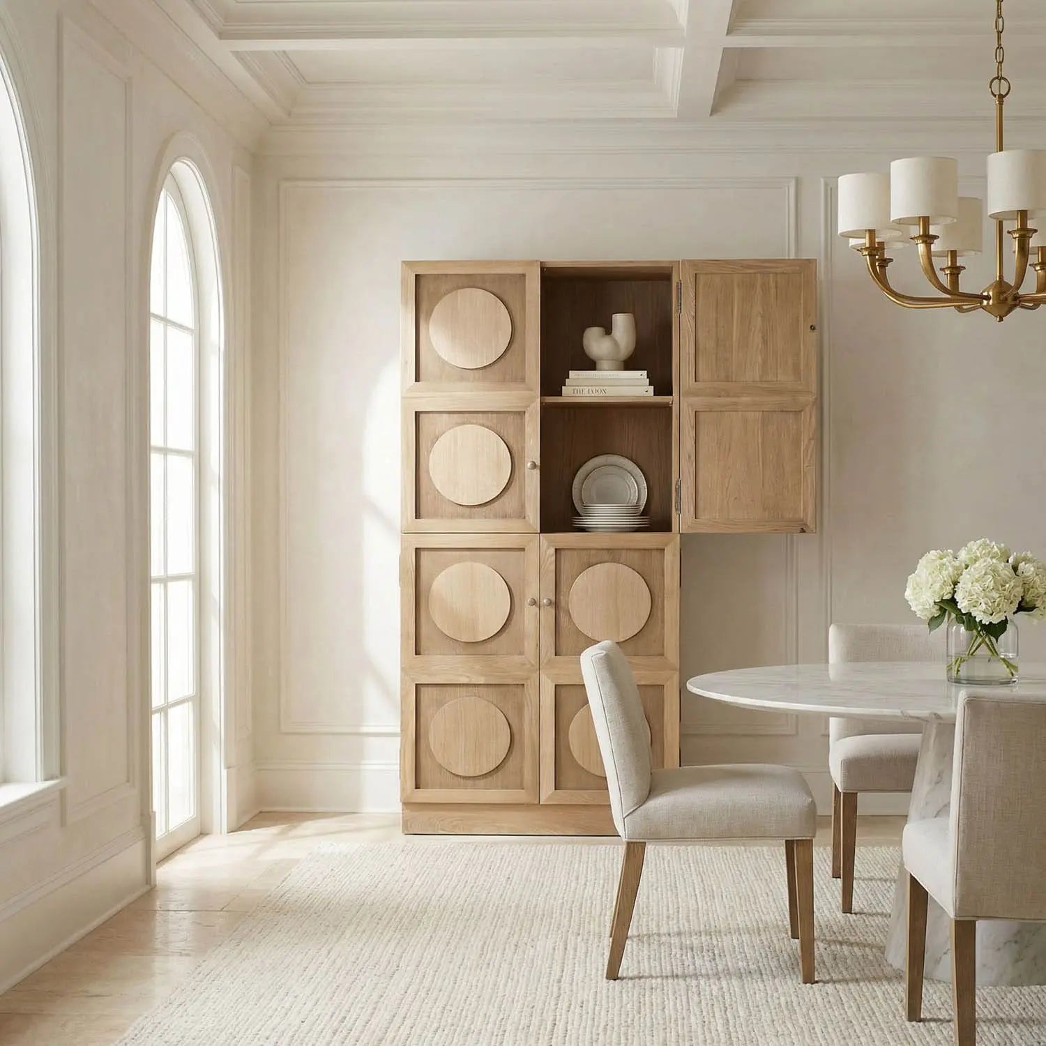 Noir Wellington Hutch, White Oak