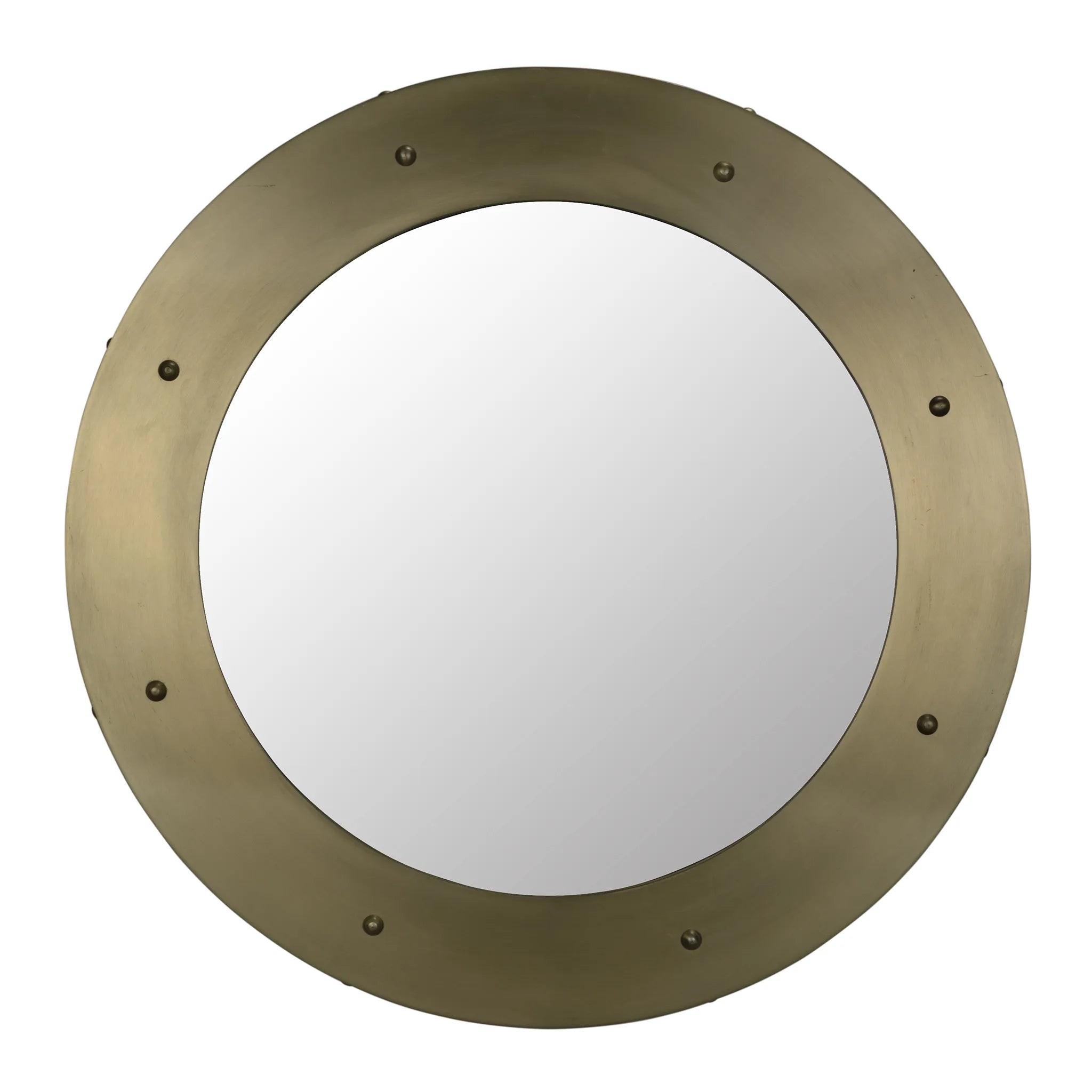 Noir Clay Mirror, Large, Metal With Brass Finish