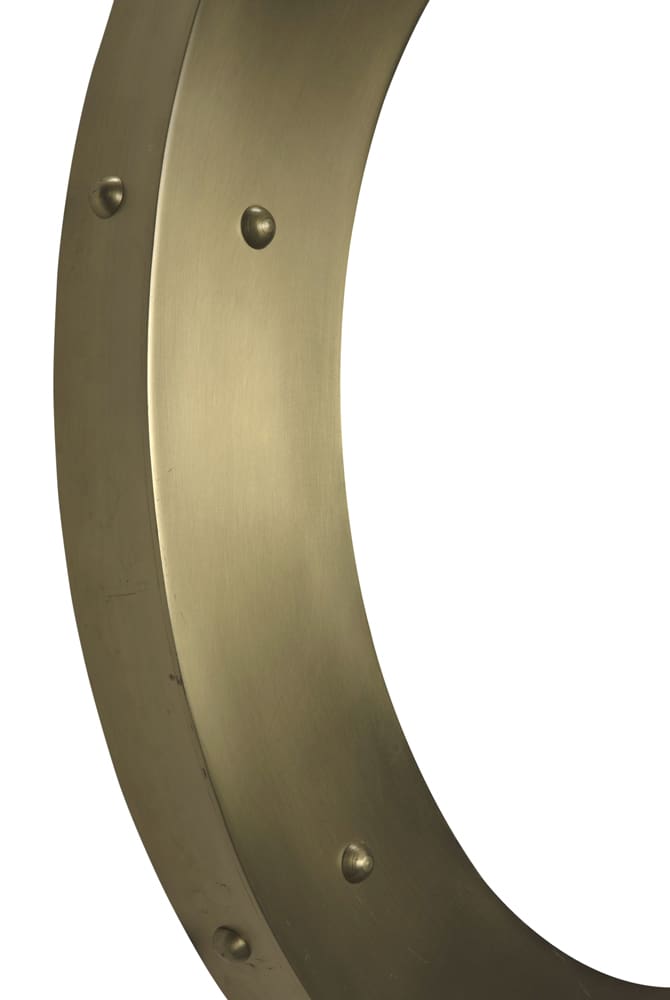 Noir Clay Mirror, Large, Metal With Brass Finish