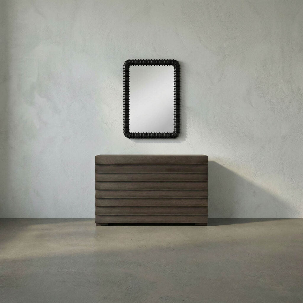 Noir Toshi Mirror, Hand Rubbed Black