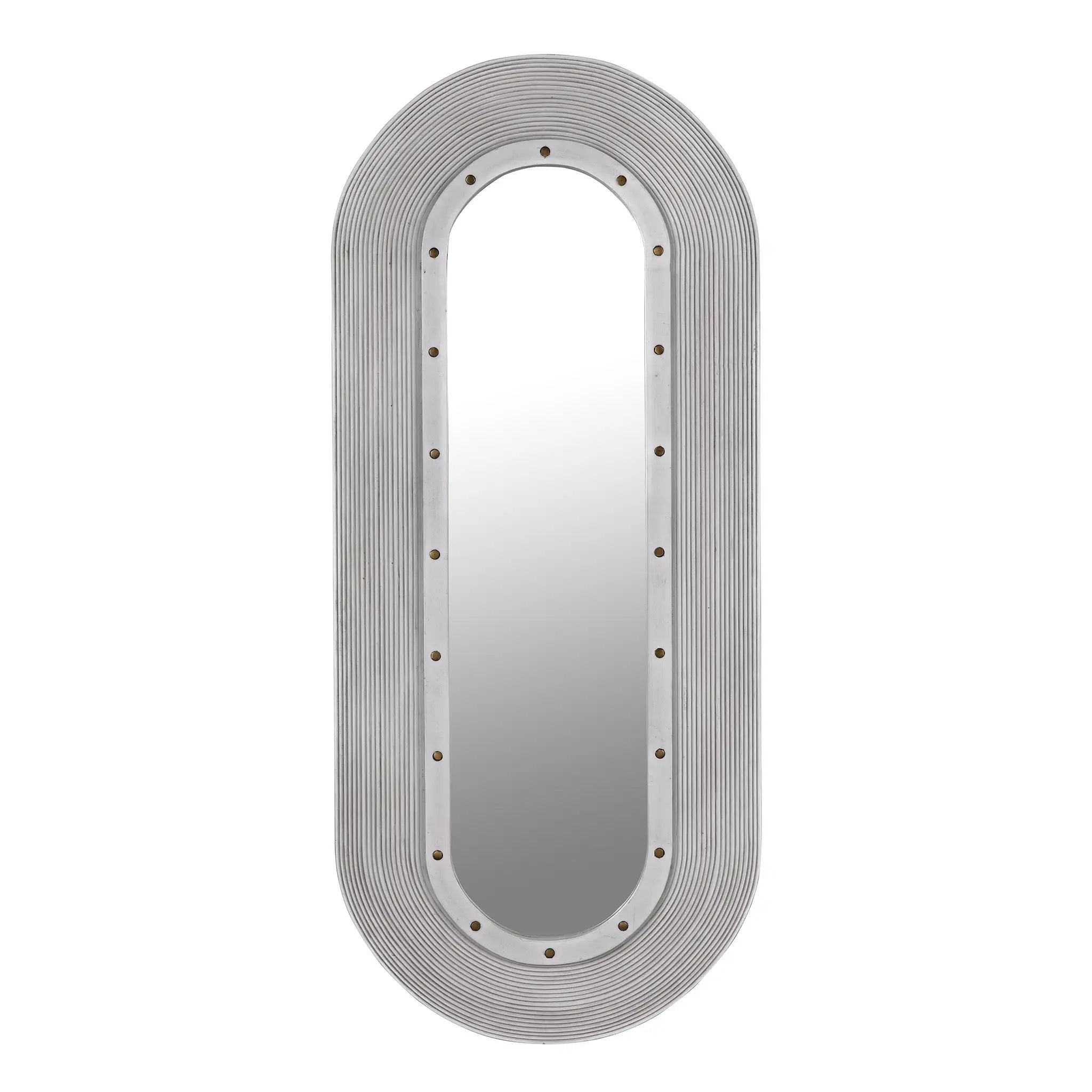 Noir Luna Mirror, White Washed