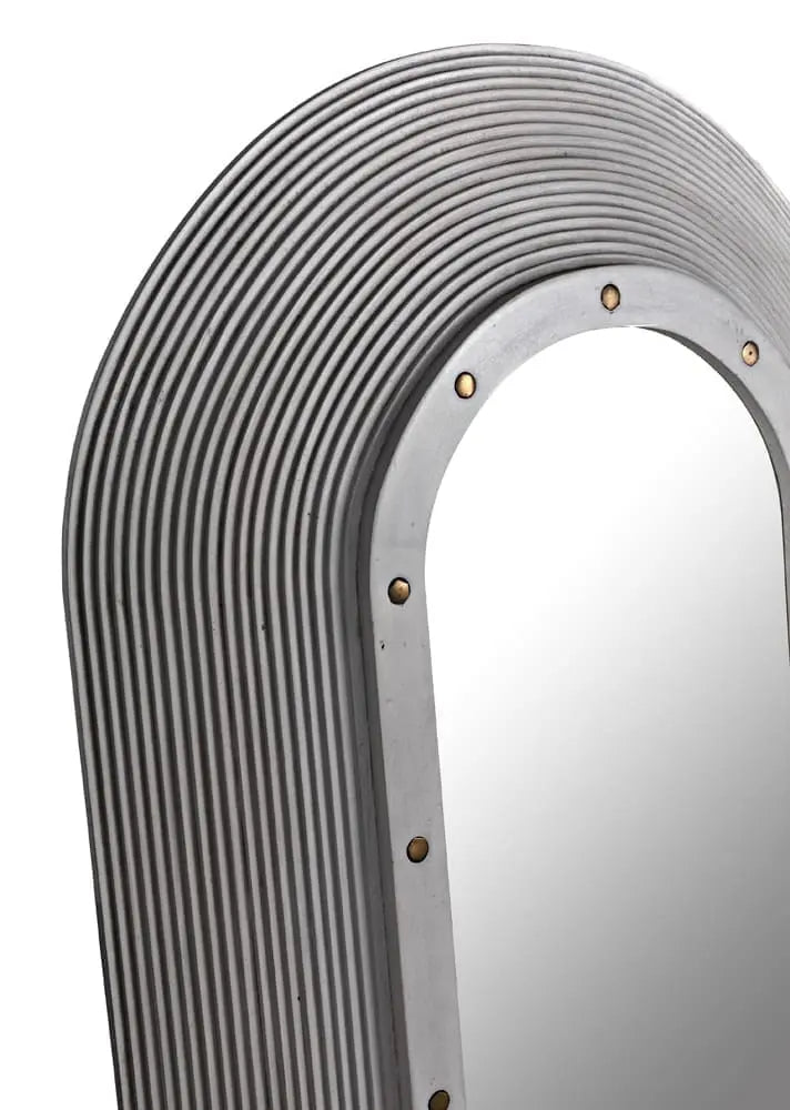 Noir Luna Mirror, White Washed