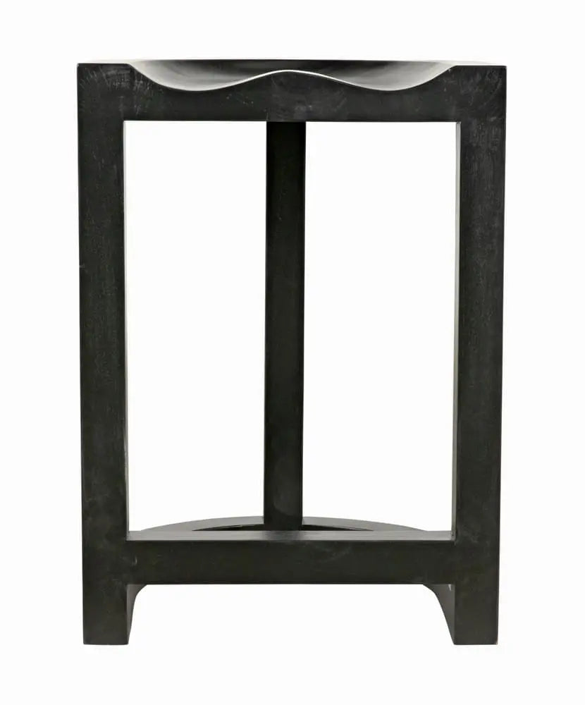 Noir Saddle Counter Stool, Hand Rubbed Black