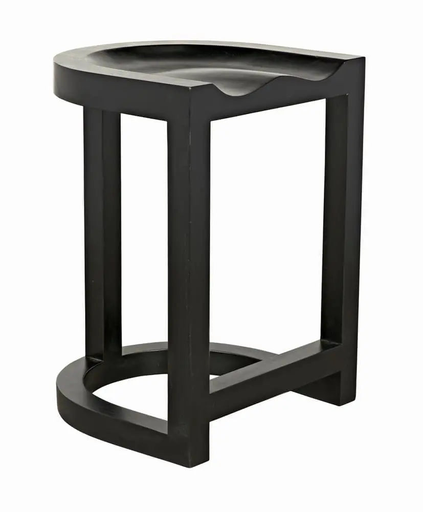 Noir Saddle Counter Stool, Hand Rubbed Black