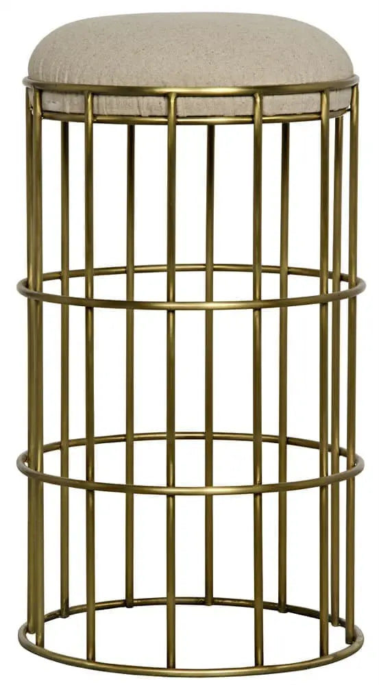 Noir Ryley Counter Stool, Steel With Brass Finish