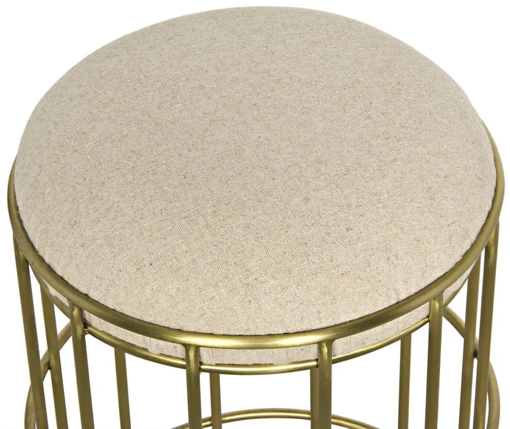Noir Ryley Counter Stool, Steel With Brass Finish
