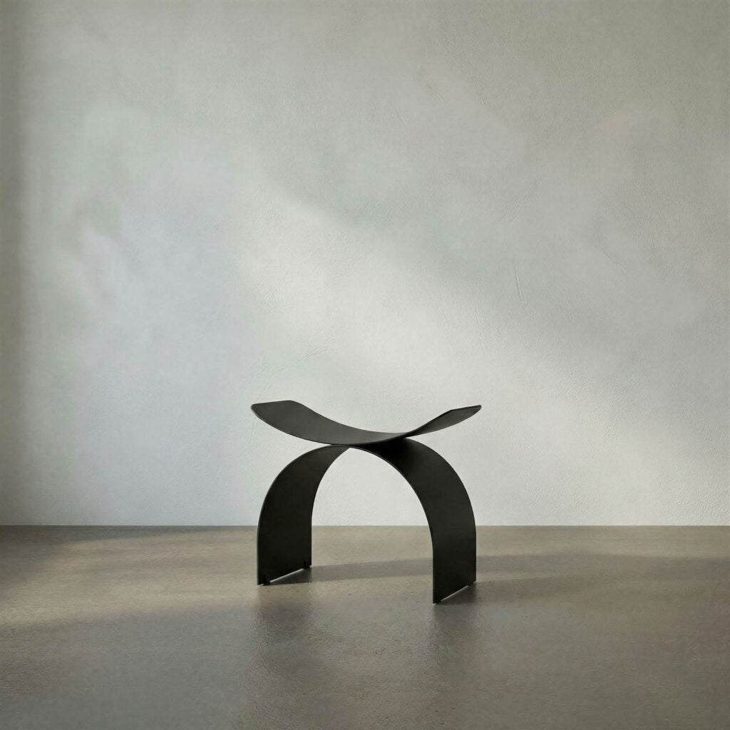 Noir Papillon Stool, Black Steel