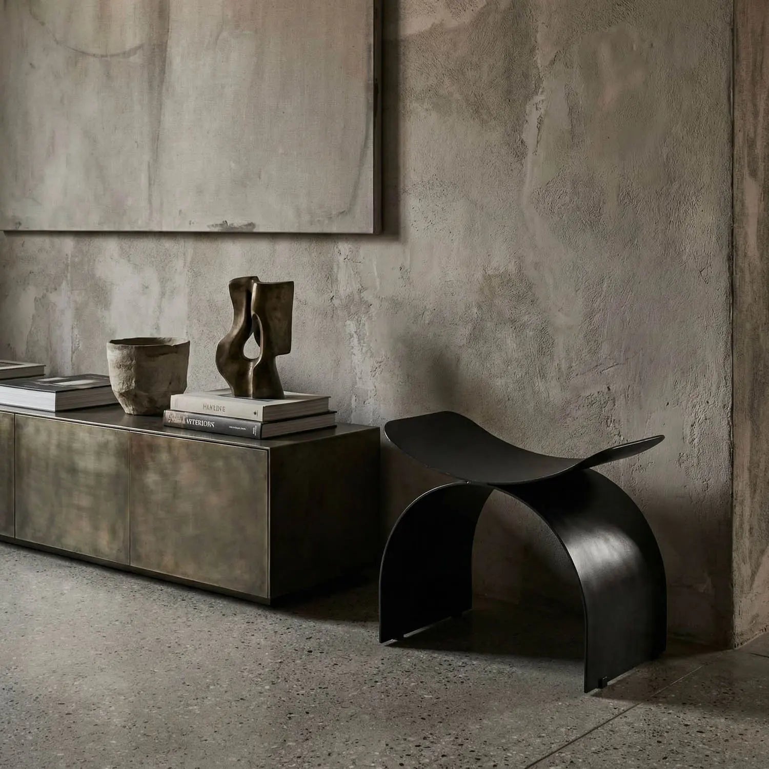 Noir Papillon Stool, Black Steel