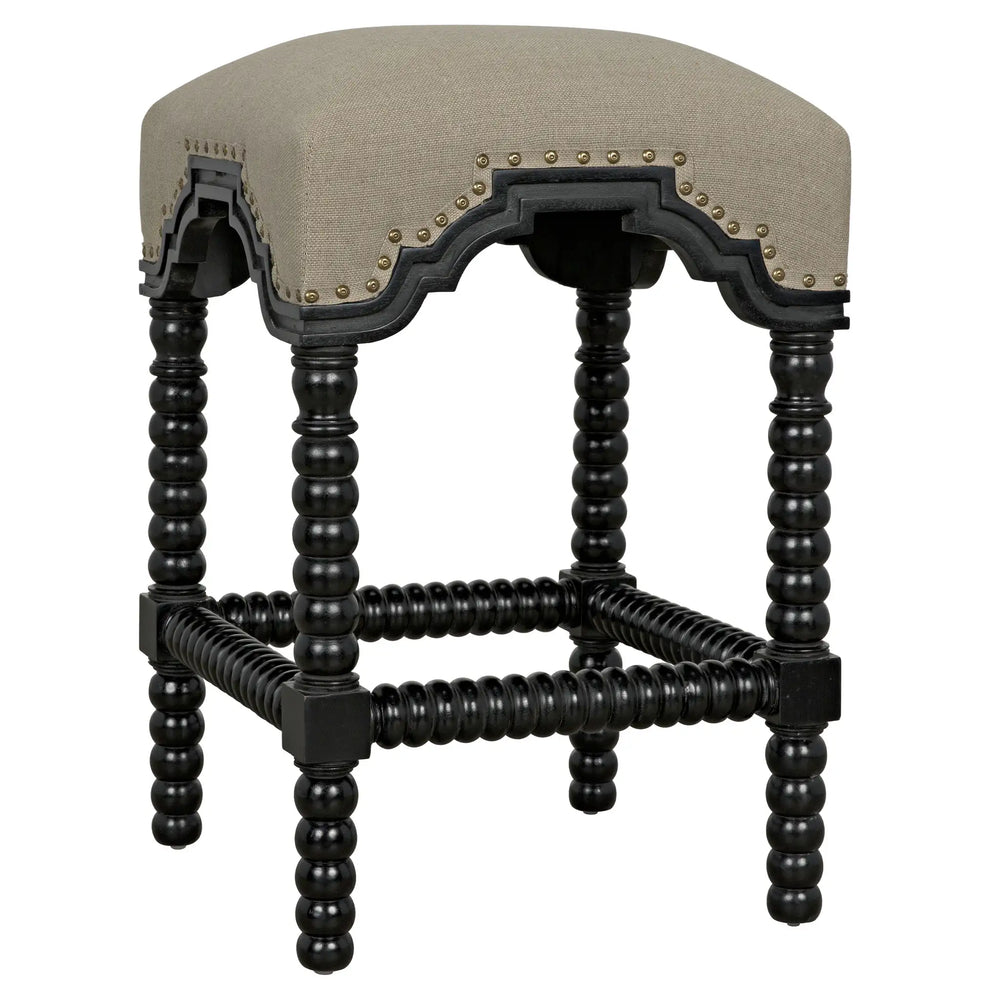 Noir Abacus Counter Stool, Hand Rubbed Black