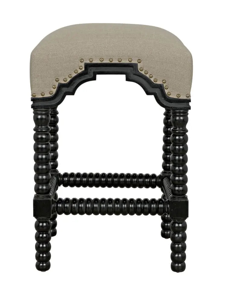 Noir Abacus Counter Stool, Hand Rubbed Black