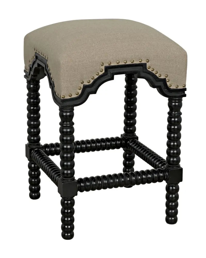 Noir Abacus Counter Stool, Hand Rubbed Black