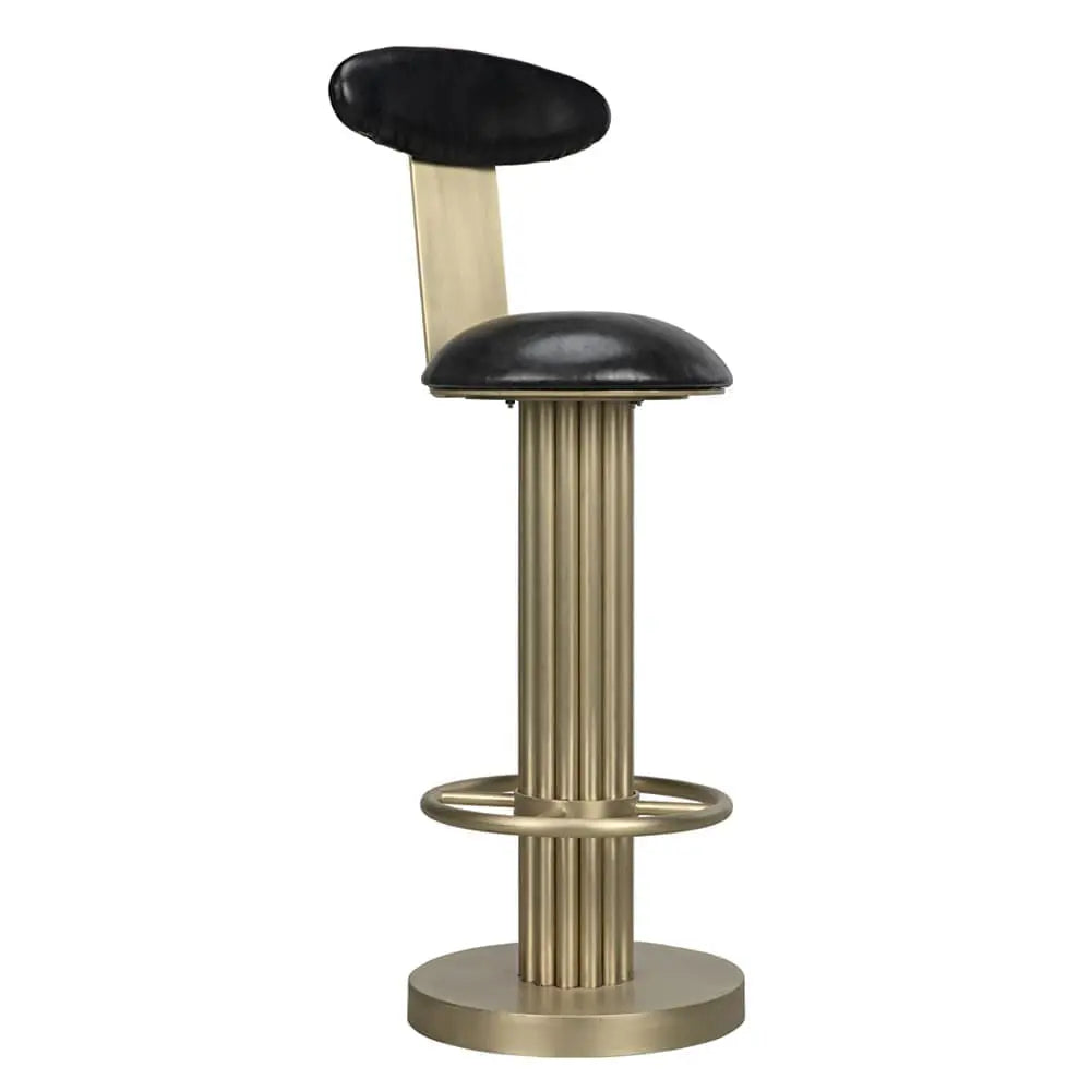 Noir Sedes Bar Stool, Steel With Brass Finish