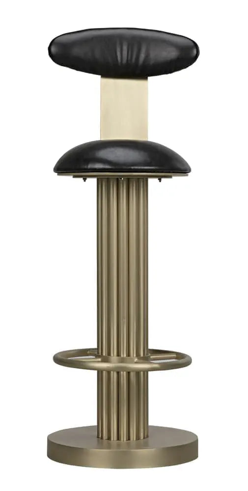 Noir Sedes Bar Stool, Steel With Brass Finish