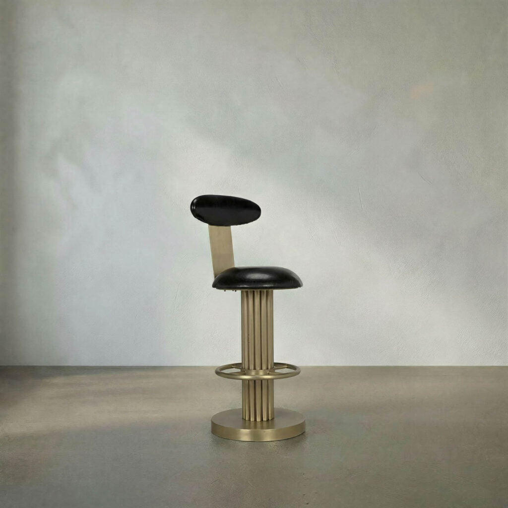 Noir Sedes Counter Stool, Steel With Brass Finish