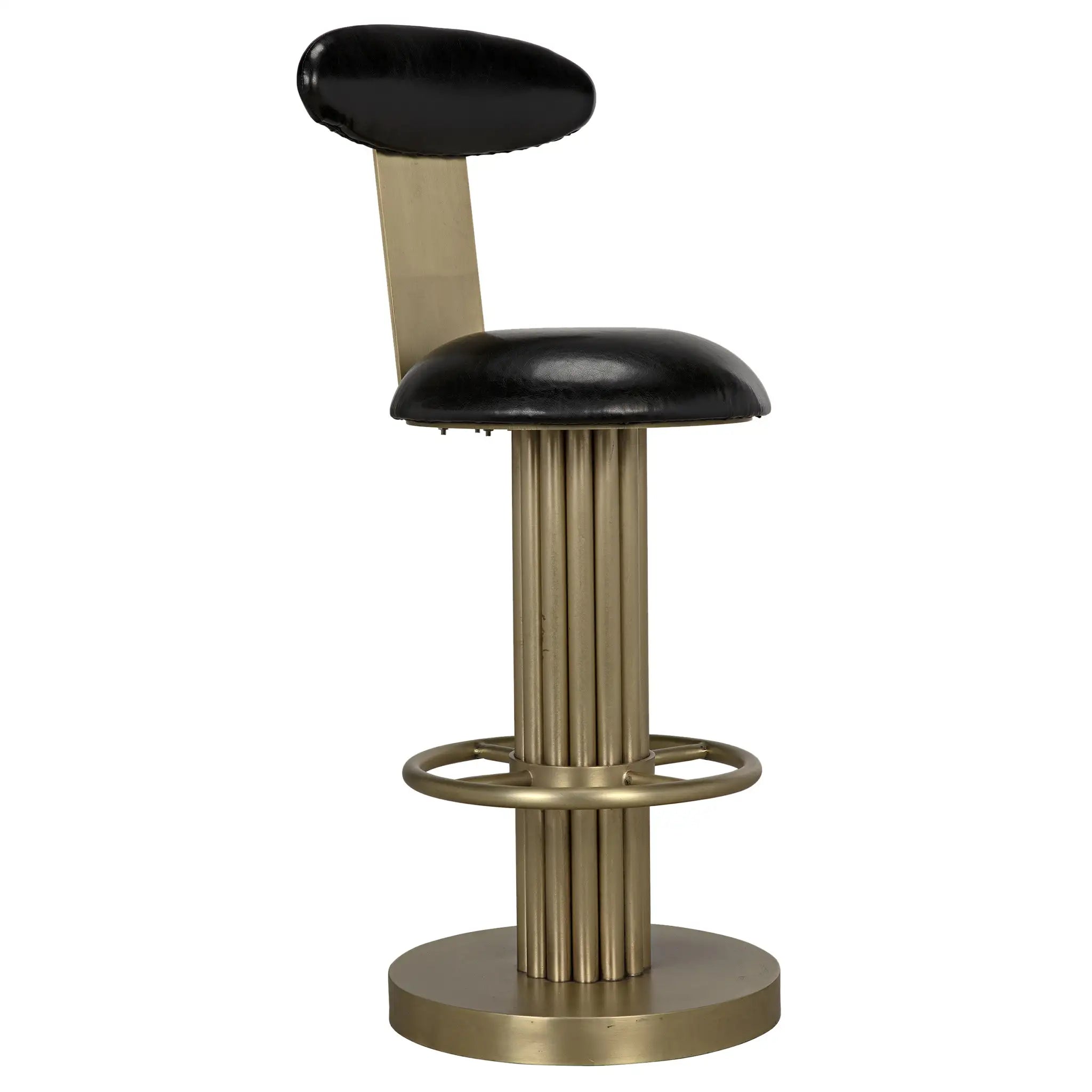 Noir Sedes Counter Stool, Steel With Brass Finish