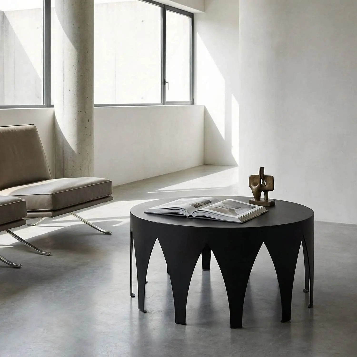 Noir Morocco Coffee Table, Black Steel