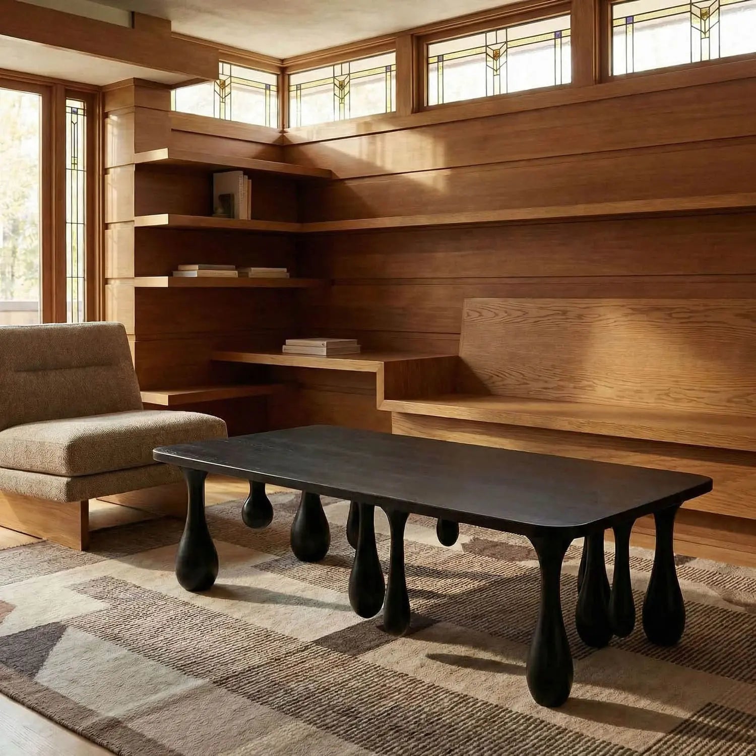 Noir Drop Coffee Table, Hand Rubbed Black