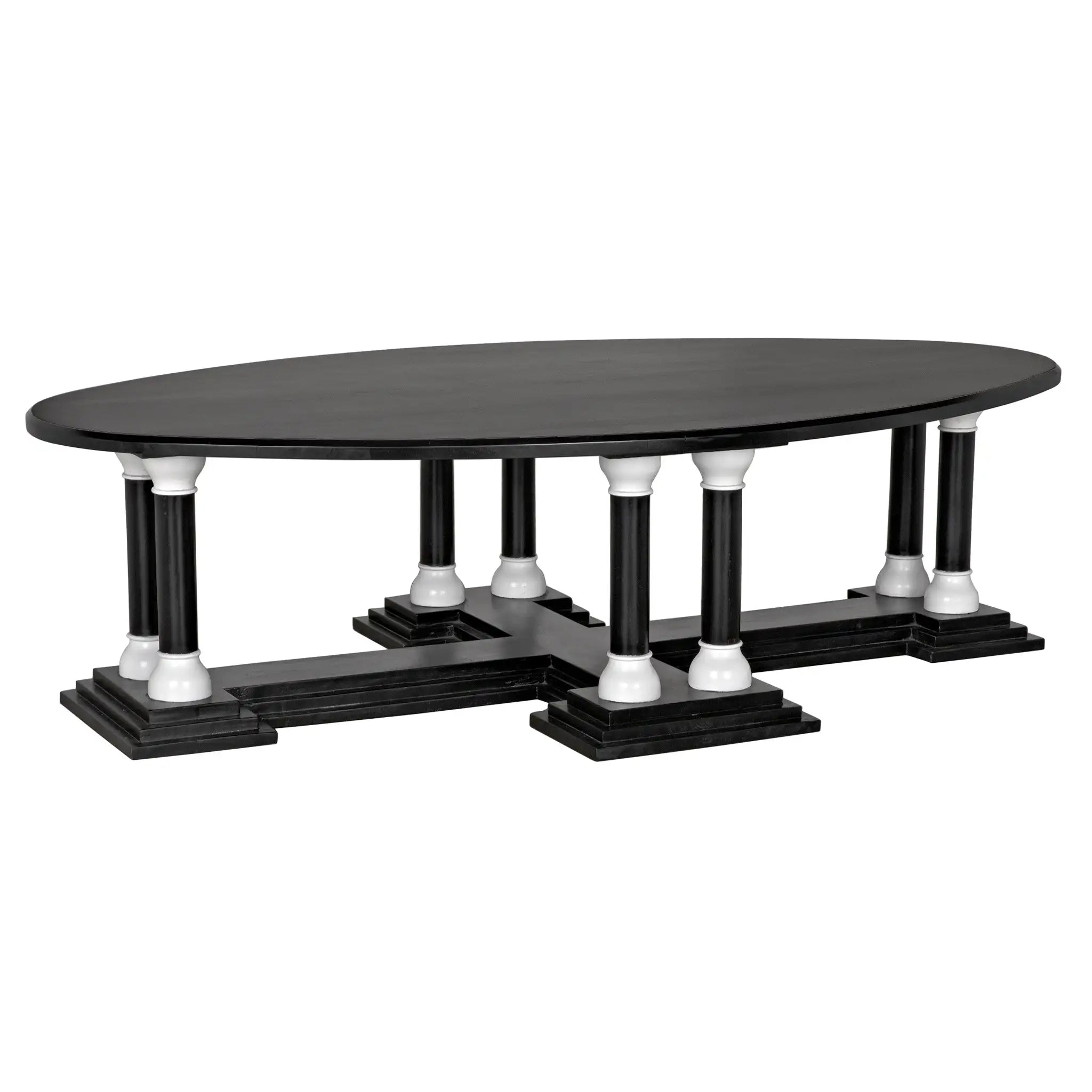 Noir Desoto Coffee Table, Hand Rubbed Black And Solid White