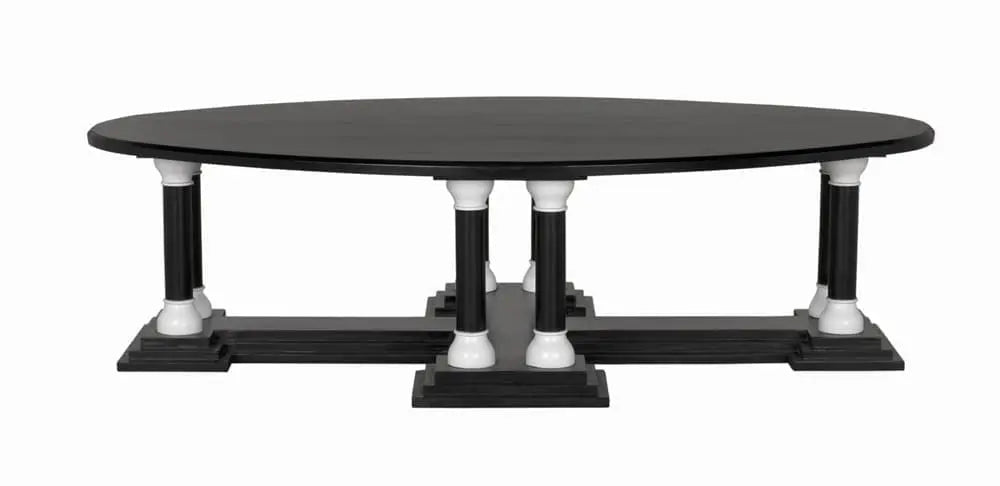 Noir Desoto Coffee Table, Hand Rubbed Black And Solid White