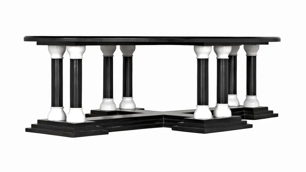 Noir Desoto Coffee Table, Hand Rubbed Black And Solid White