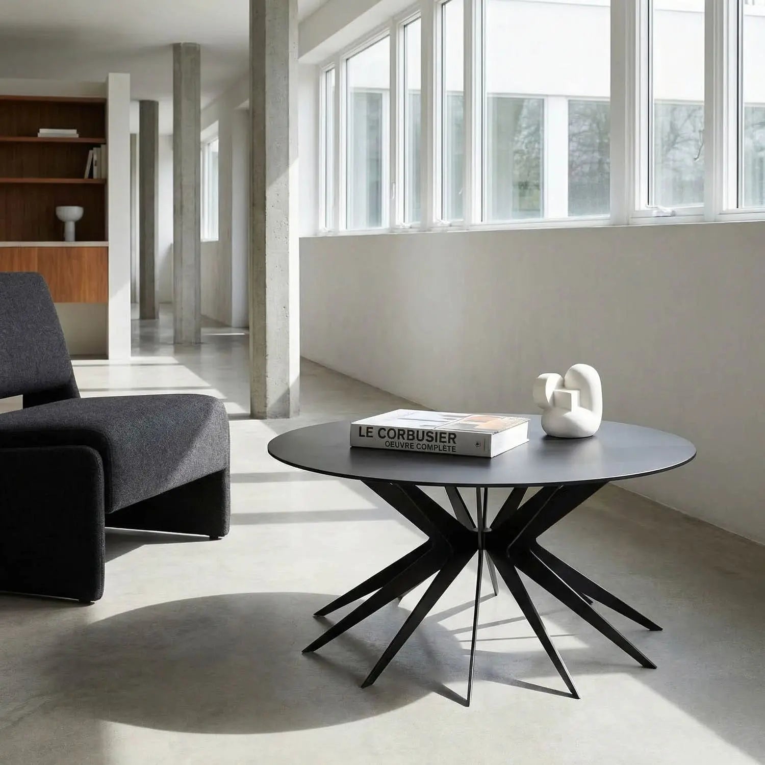 Noir Spider Coffee Table, Black Metal