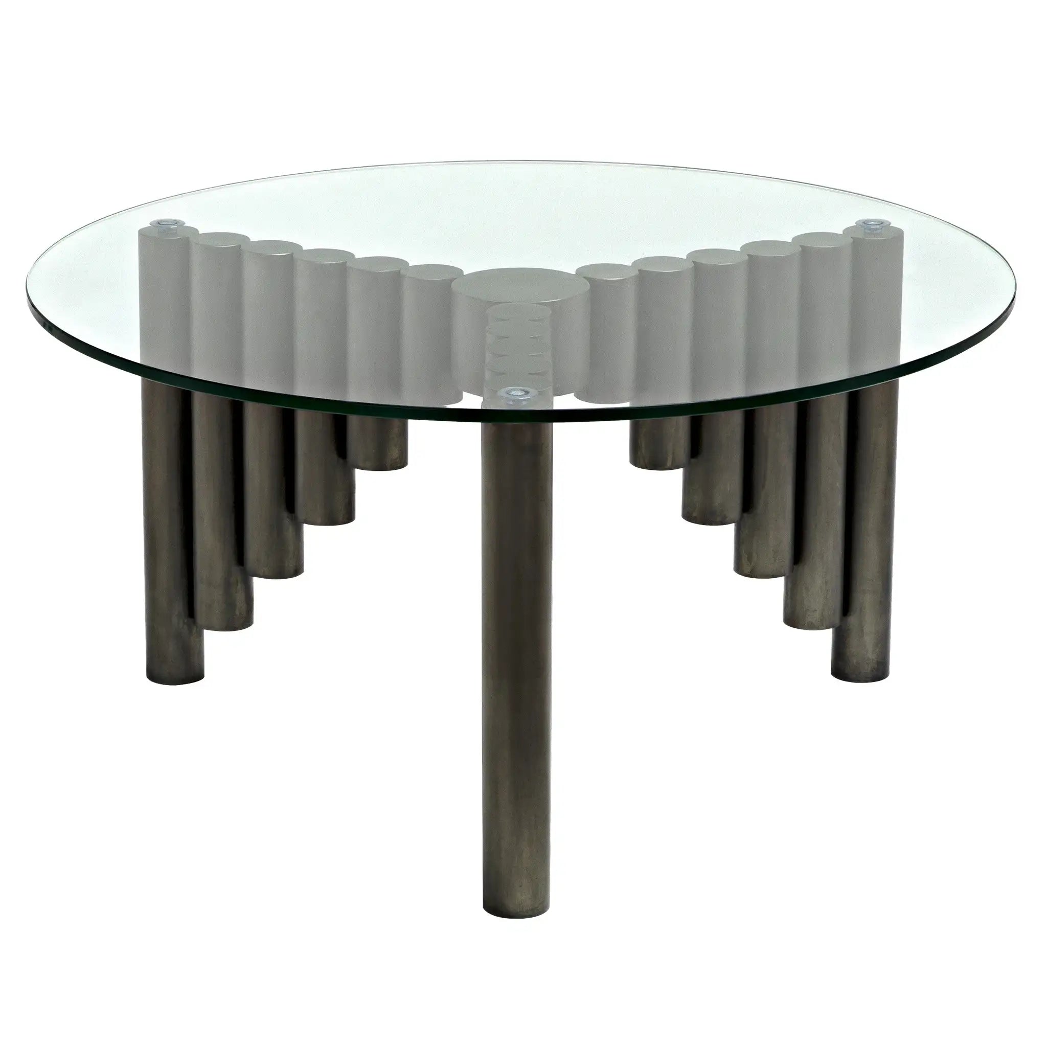 Noir Organum Coffee Table, Gun Metal Finish