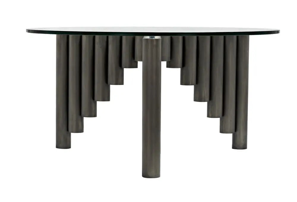Noir Organum Coffee Table, Gun Metal Finish
