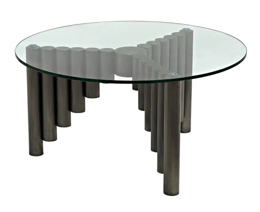 Noir Organum Coffee Table, Gun Metal Finish