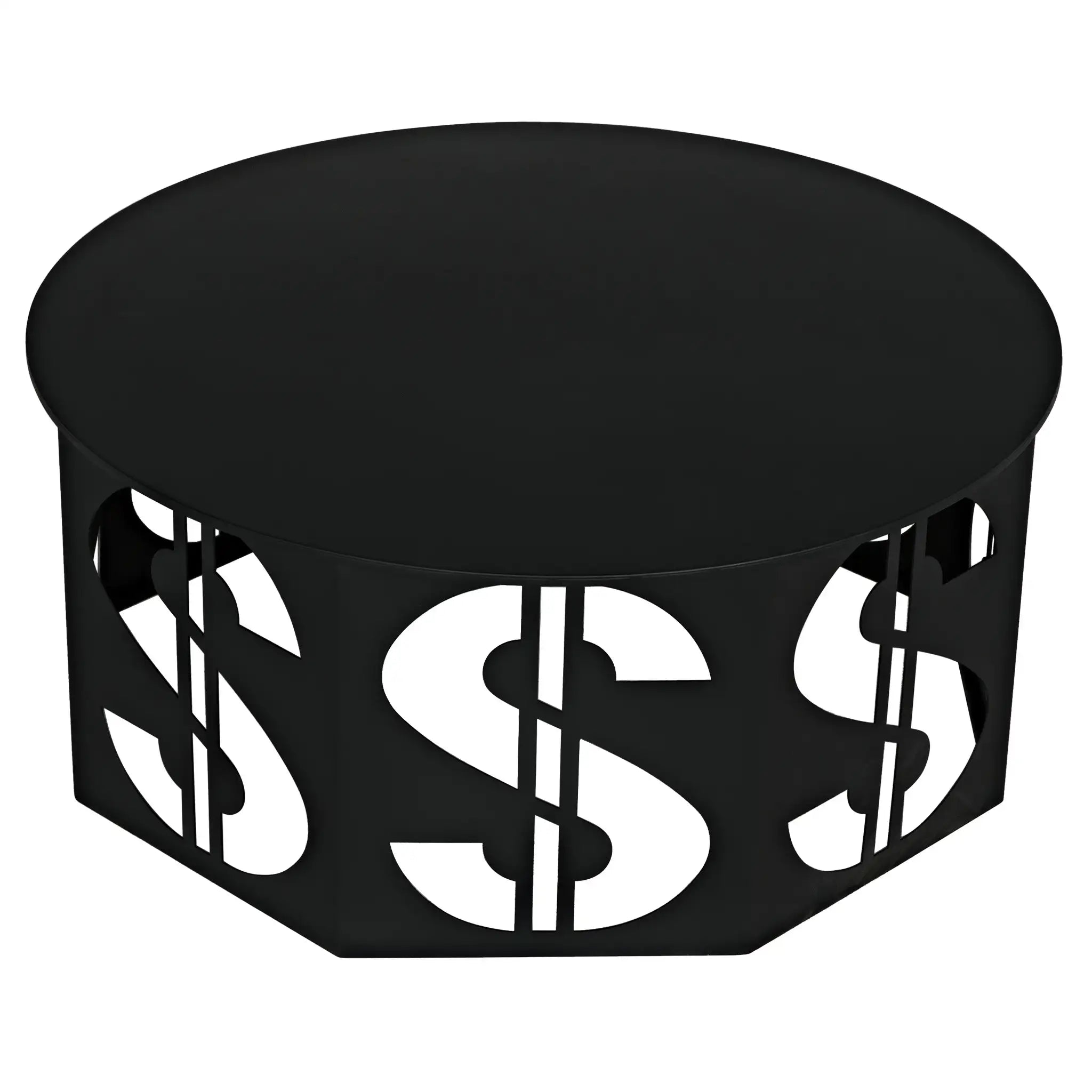 Noir Dollar Coffee Table, Black Steel