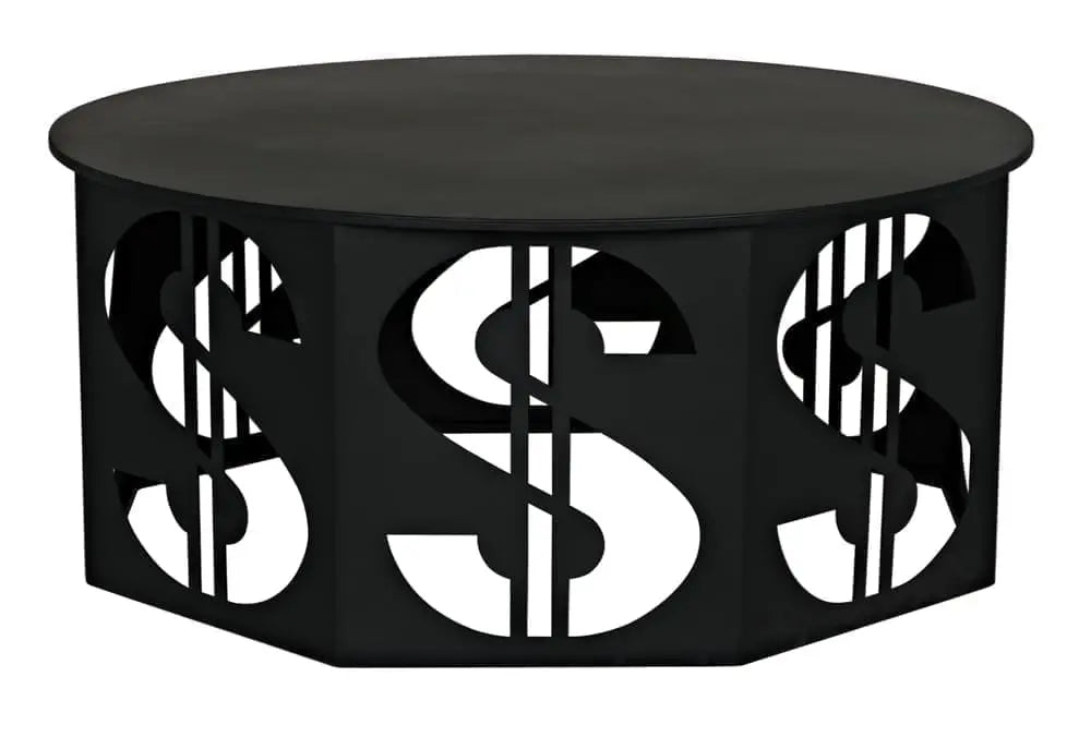 Noir Dollar Coffee Table, Black Steel