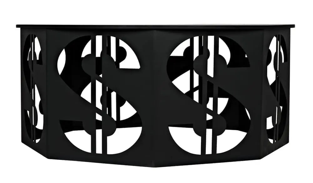 Noir Dollar Coffee Table, Black Steel