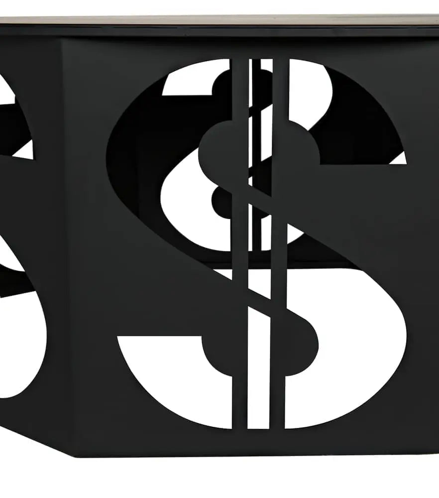 Noir Dollar Coffee Table, Black Steel