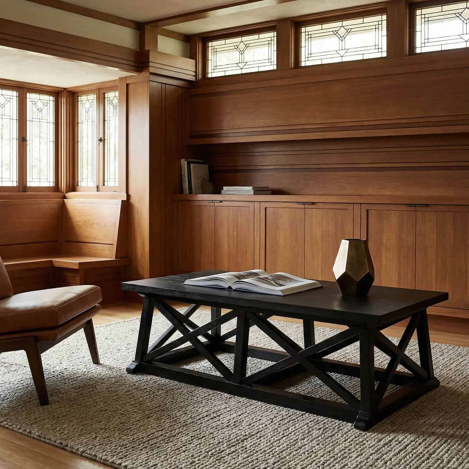 Noir Sutton Coffee Table,Hand Rubbed Black