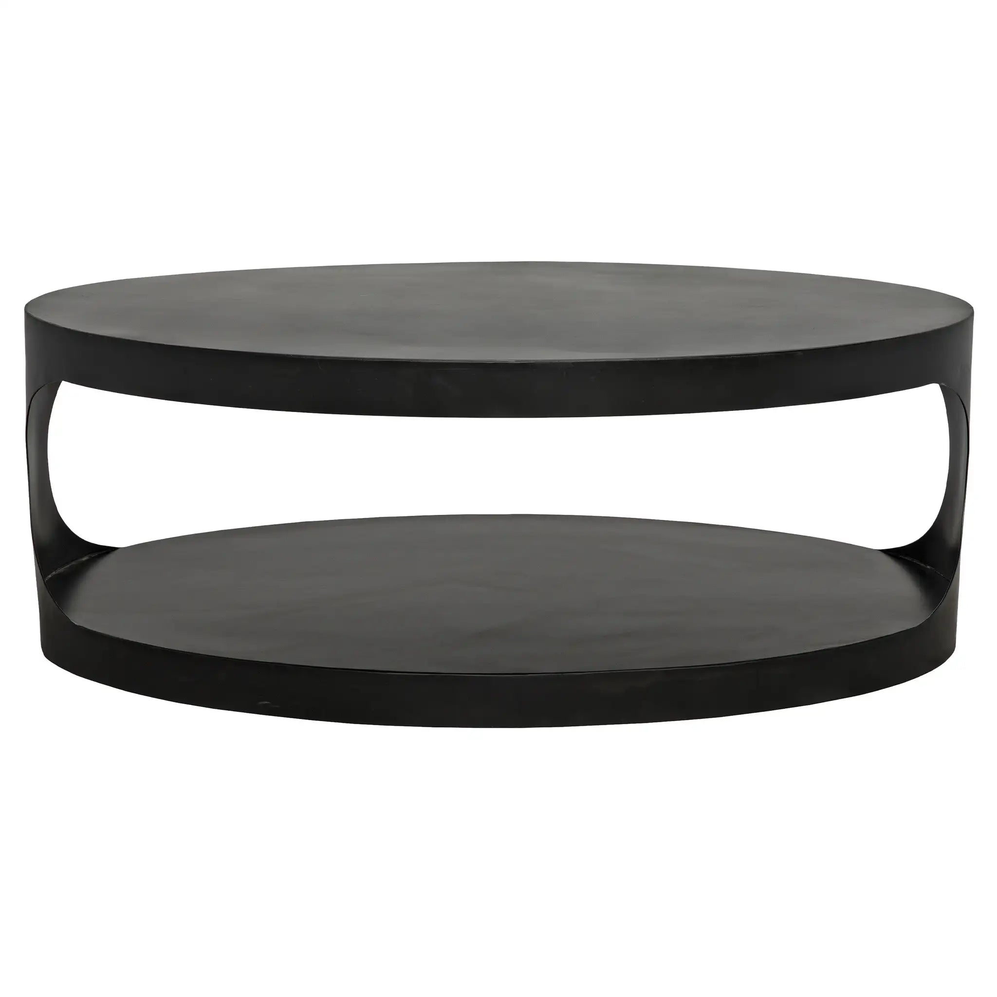 Noir Eclipse Oval Coffee Table, Black Steel