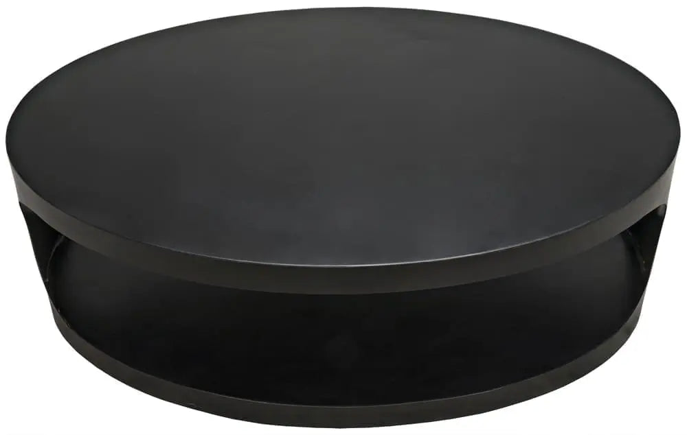 Noir Eclipse Oval Coffee Table, Black Steel