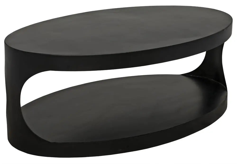 Noir Eclipse Oval Coffee Table, Black Steel