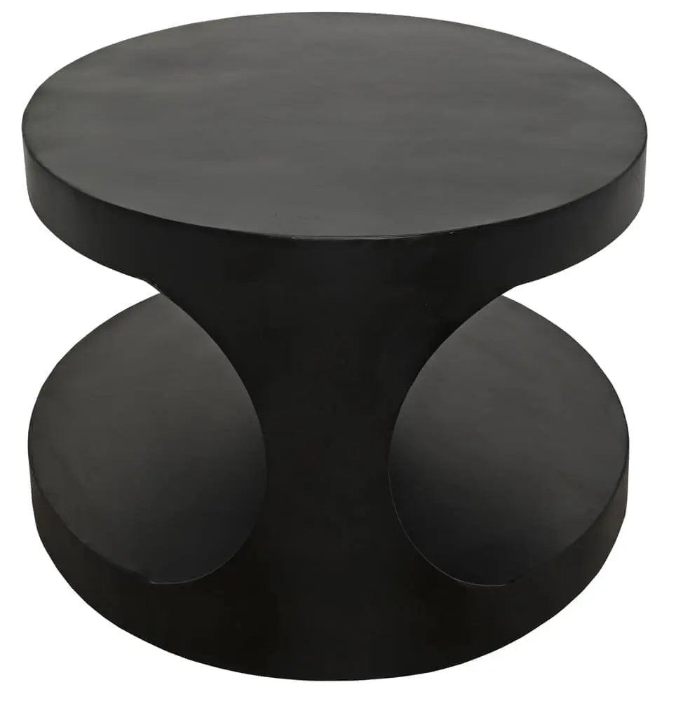 Noir Eclipse Oval Coffee Table, Black Steel