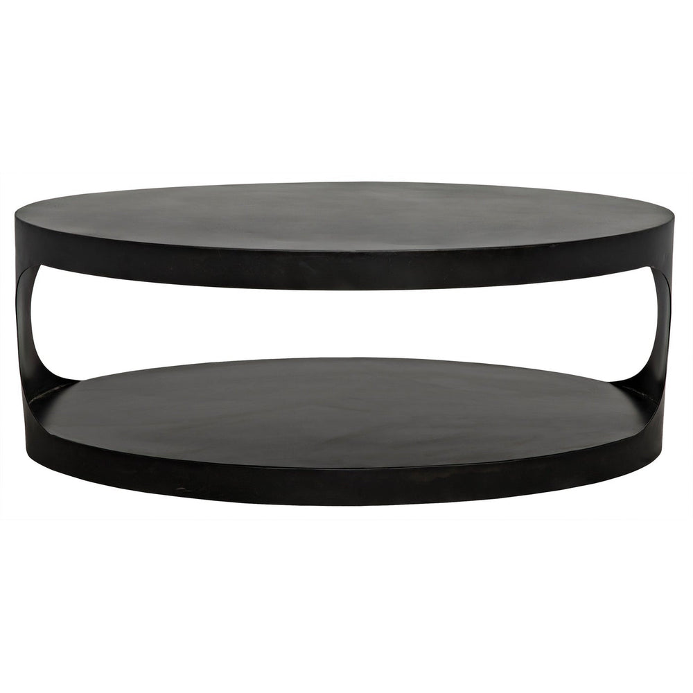 Noir Eclipse Oval Coffee Table, Black Steel