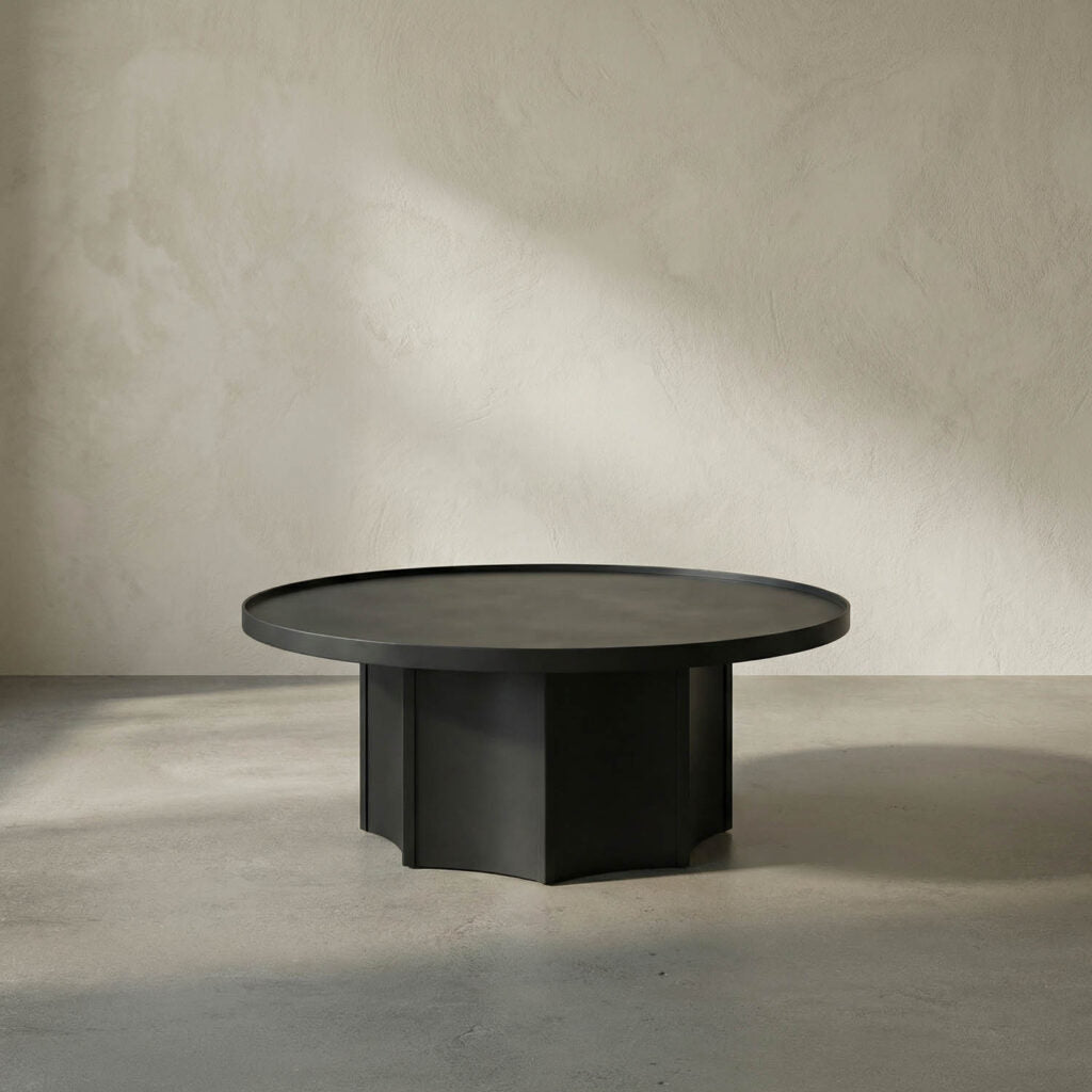 Noir Rome Coffee Table, Black Steel